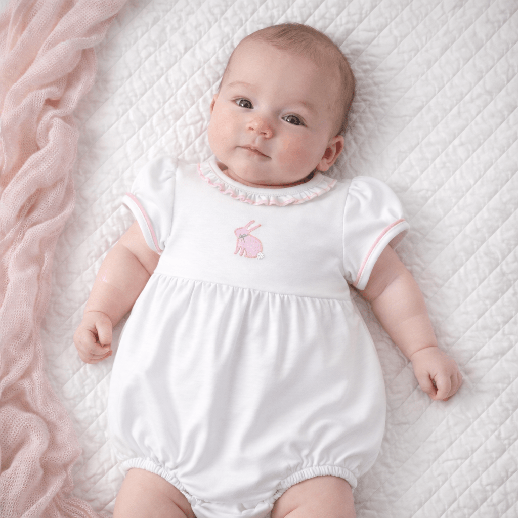 Leaping Bunnies Ruffle Bubble - Pink - Magnolia BabyBubble