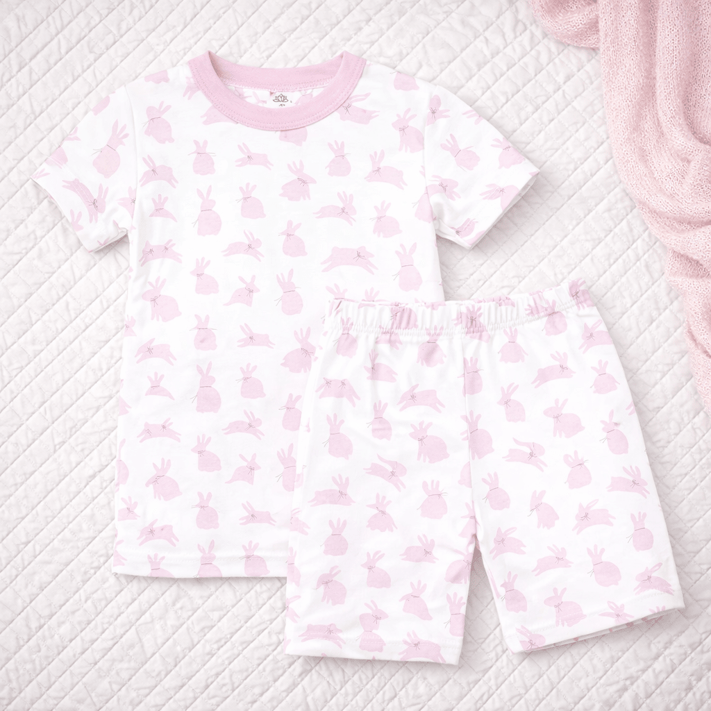 Leaping Bunnies Short Pajamas - Pink - Magnolia BabyShort Pajamas