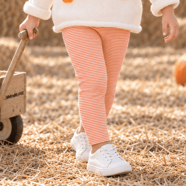 Luna and Arlo_Leggings - Pumpkin Stripe_1
