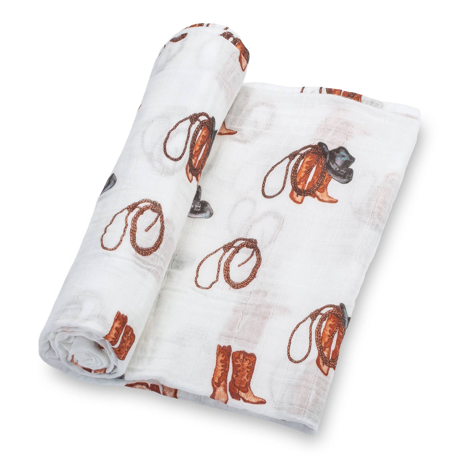 Life Is Better In Boots Western Baby Muslin Swaddle Blanket - Magnolia BabySwaddle Blanket