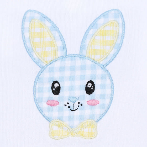 Lil' Bunny Applique Infant Collared Short Playsuit - Blue - Magnolia BabyShort Playsuit