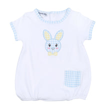  Lil' Bunny Applique Infant Short Sleeve Bubble - Blue - Magnolia BabyBubble
