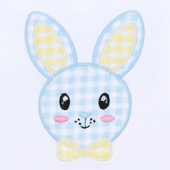 Lil' Bunny Applique Infant/Toddler Collared Bubble - Blue - Magnolia BabyBubble