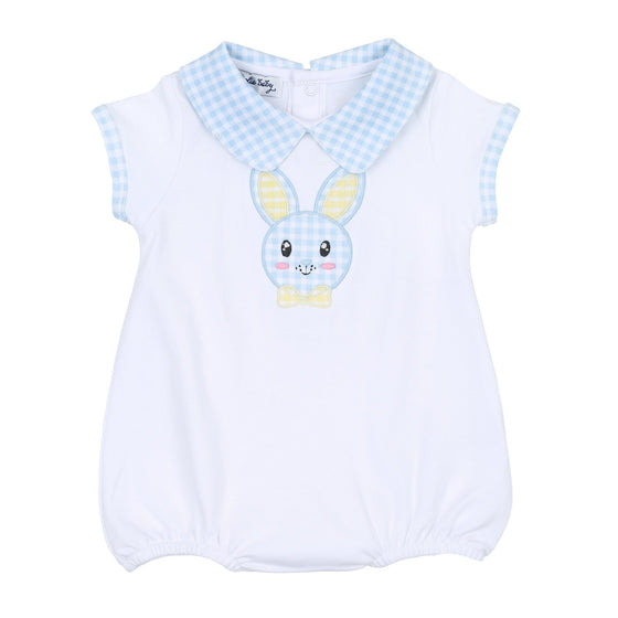 Lil' Bunny Applique Infant/Toddler Collared Bubble - Blue - Magnolia BabyBubble