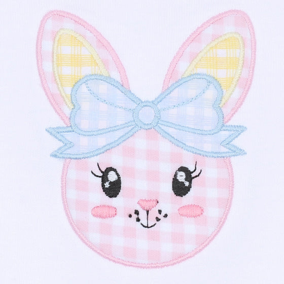 Lil' Bunny Applique Infant/Toddler Collared Bubble - Pink - Magnolia BabyBubble