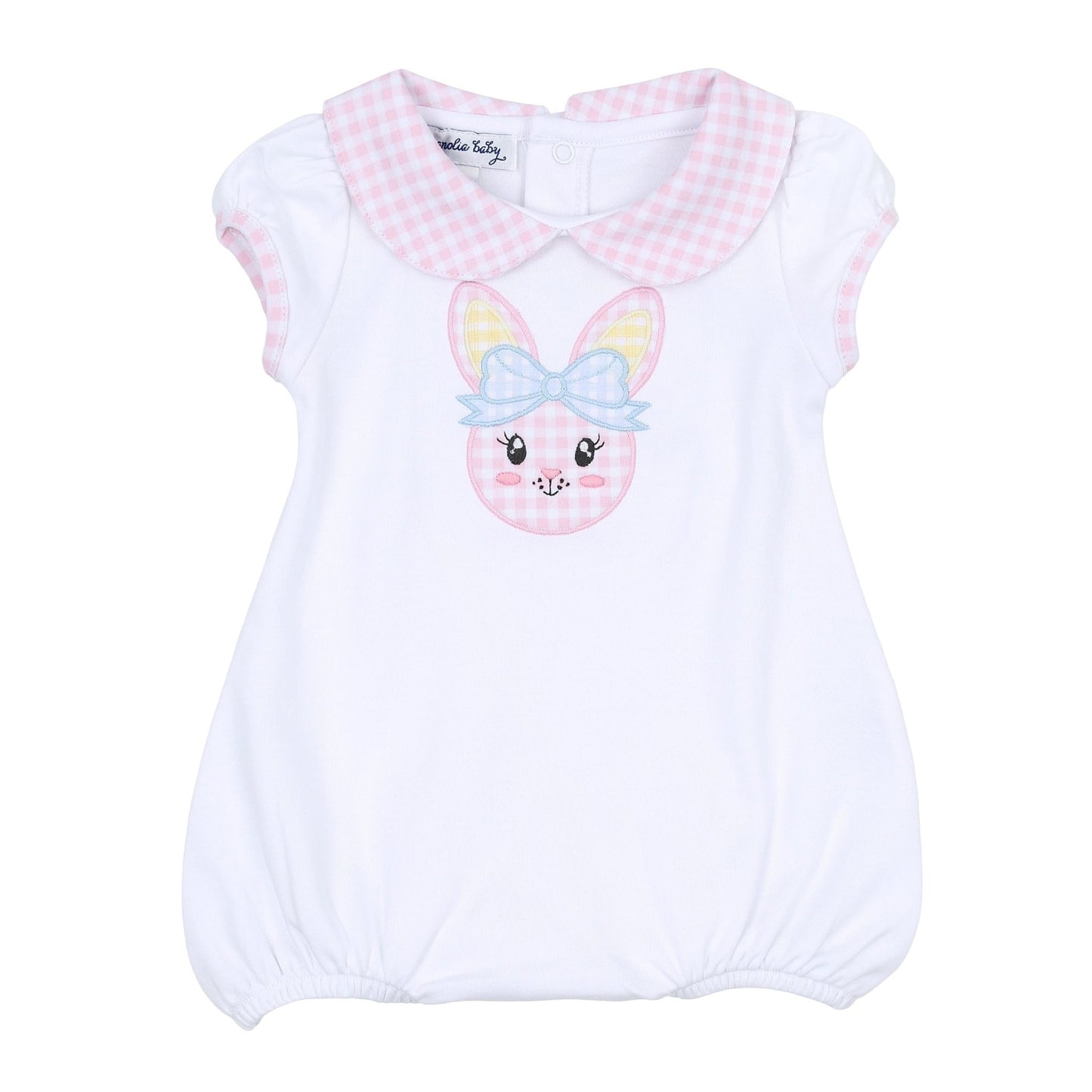 Lil' Bunny Applique Infant/Toddler Collared Bubble - Pink - Magnolia BabyBubble