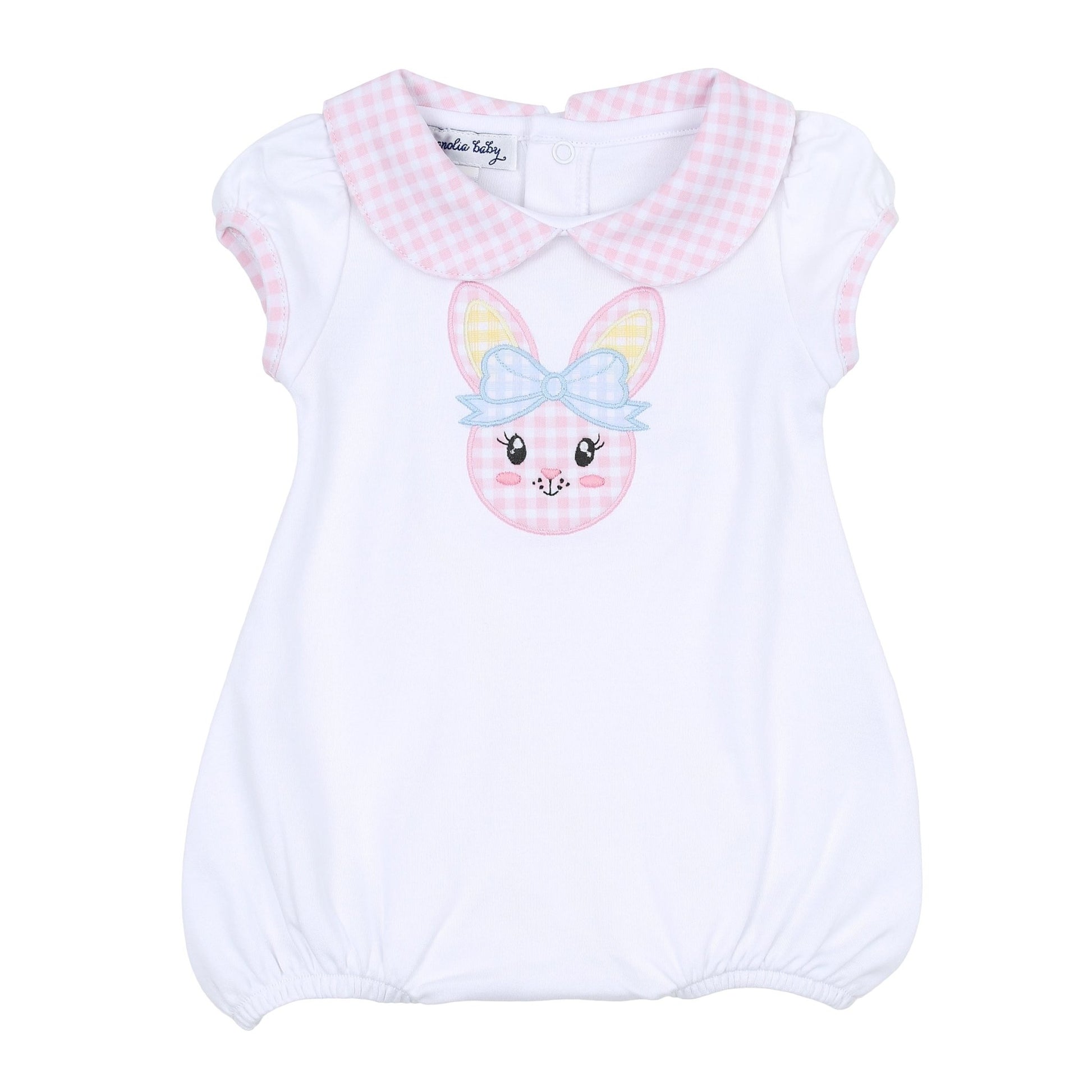 Lil' Bunny Applique Infant/Toddler Collared Bubble - Pink - Magnolia BabyBubble