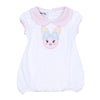 Lil' Bunny Applique Infant/Toddler Collared Bubble - Pink - Magnolia BabyBubble