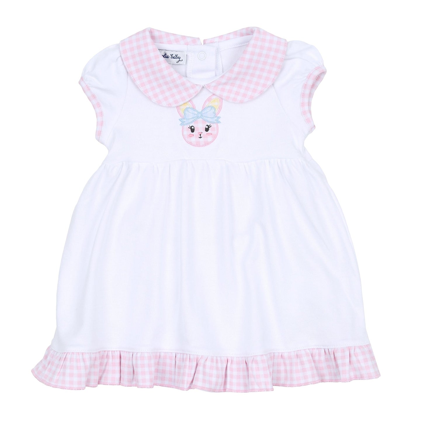 Lil' Bunny Applique Infant/Toddler Collared Dress- Pink - Magnolia BabyDress