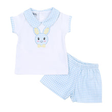  Lil' Bunny Applique Infant/Toddler Collared Short Set - Blue - Magnolia BabyShort Set