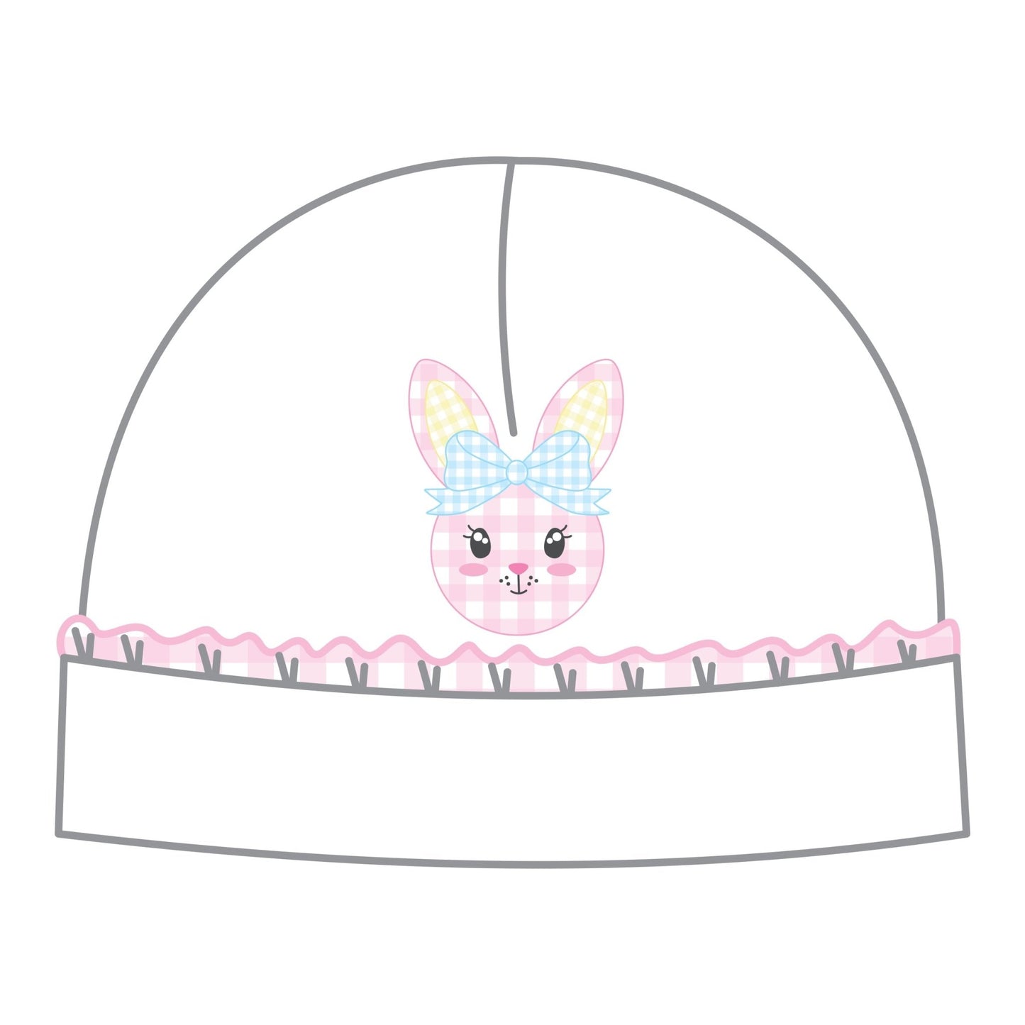 Lil' Bunny Applique Ruffle Hat - Pink - Magnolia BabyHat