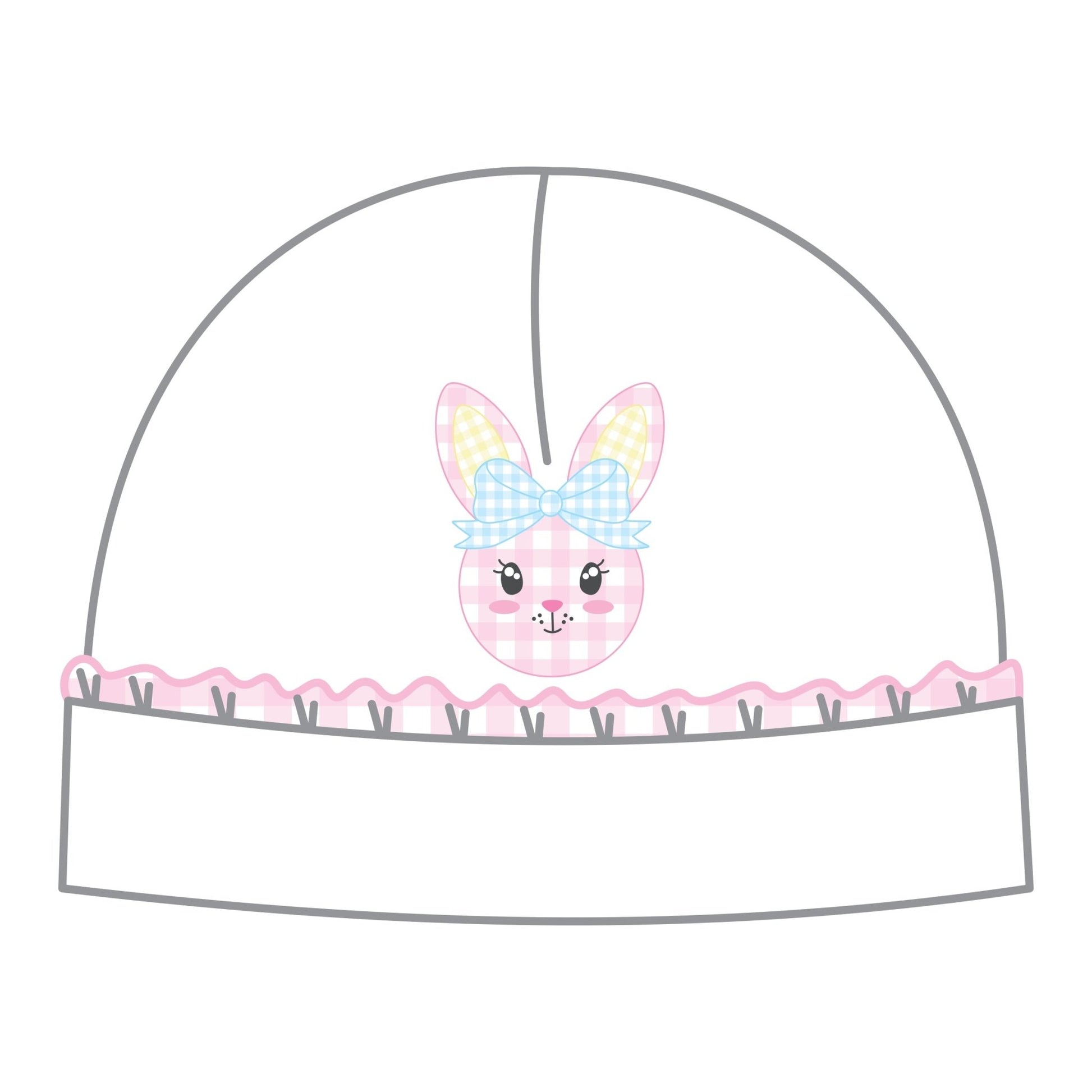 Lil' Bunny Applique Ruffle Hat - Pink - Magnolia BabyHat