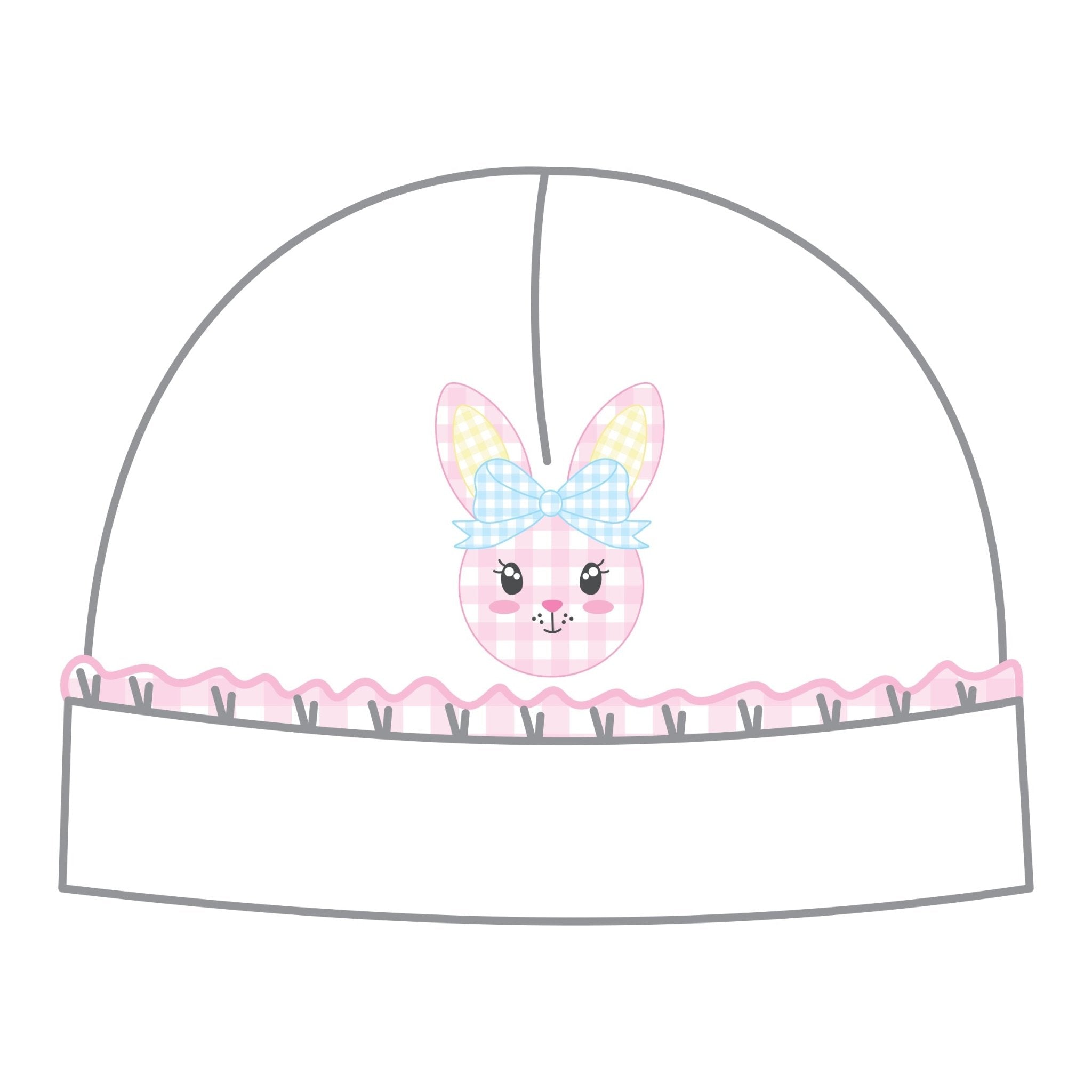 Lil' Bunny Applique Ruffle Hat - Pink - Magnolia BabyHat