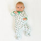 Lil' Green Tractor Print Zip Footie - Magnolia BabyFootie