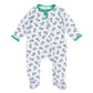 Lil' Green Tractor Print Zip Footie - Magnolia BabyFootie