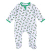 Lil' Green Tractor Print Zip Footie - Magnolia BabyFootie