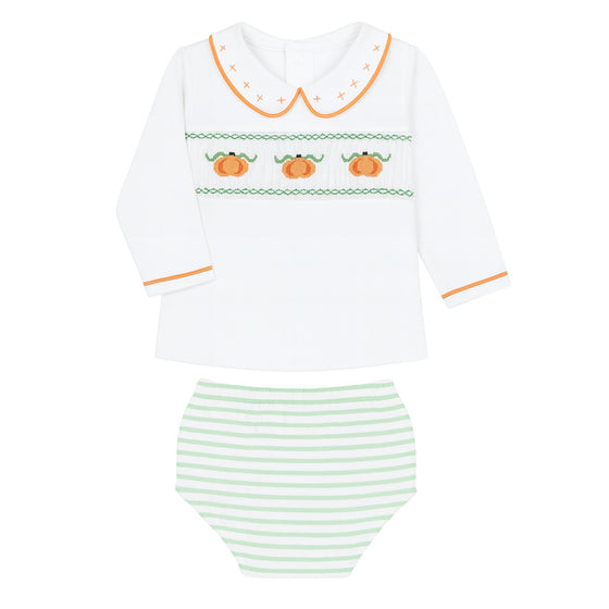 Lil' Pumpkin Classics Smocked Long Sleeve Diaper Cover Set - Magnolia BabyDiaper Cover