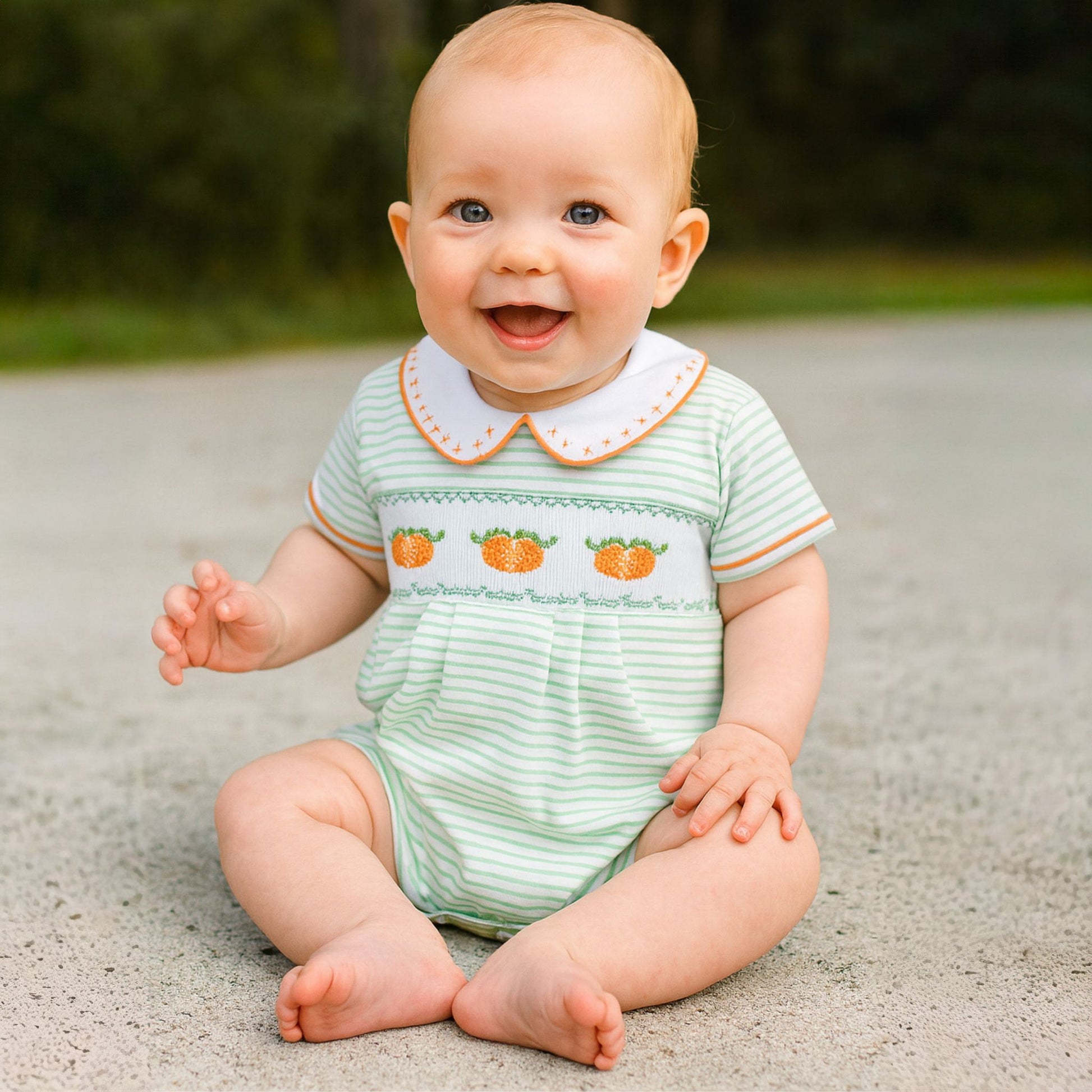 Lil' Pumpkin Classics Smocked Short Playsuit - Magnolia BabyShort Playsuit