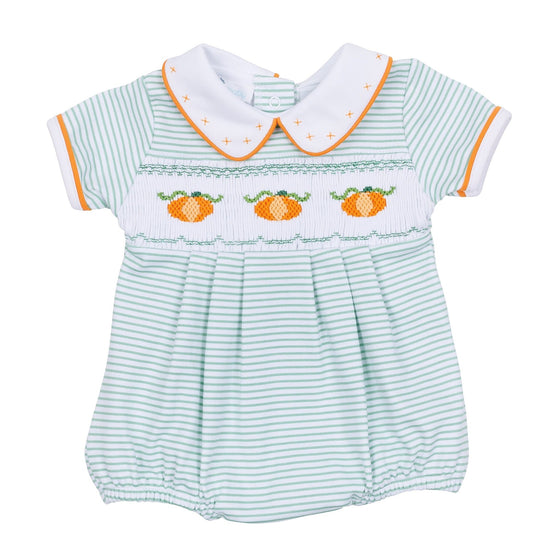 Lil' Pumpkin Classics Smocked Short Sleeve Boy Bubble - Magnolia BabyBubble