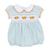 Lil' Pumpkin Classics Smocked Short Sleeve Girl Bubble - Magnolia BabyBubble