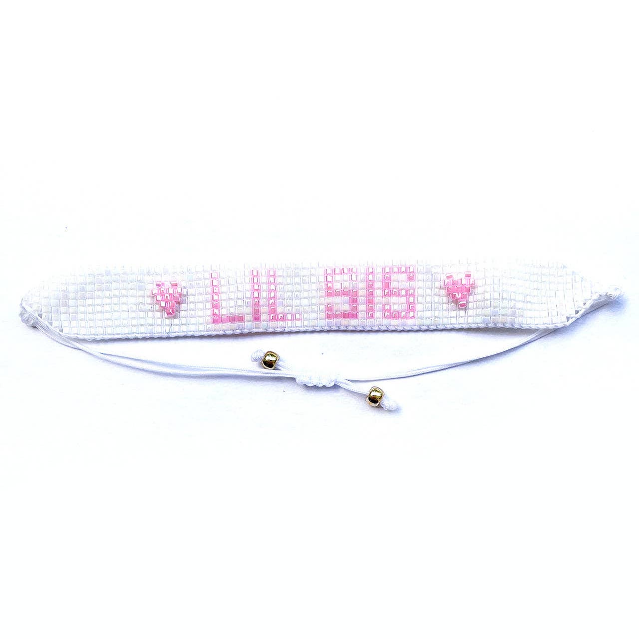LIL SIS Beaded Bracelet: Pink and White - Magnolia Baby