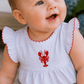 Lil' Snappers Hand-Embroidered Flutters Bubble - Lobster - Magnolia BabyBubble