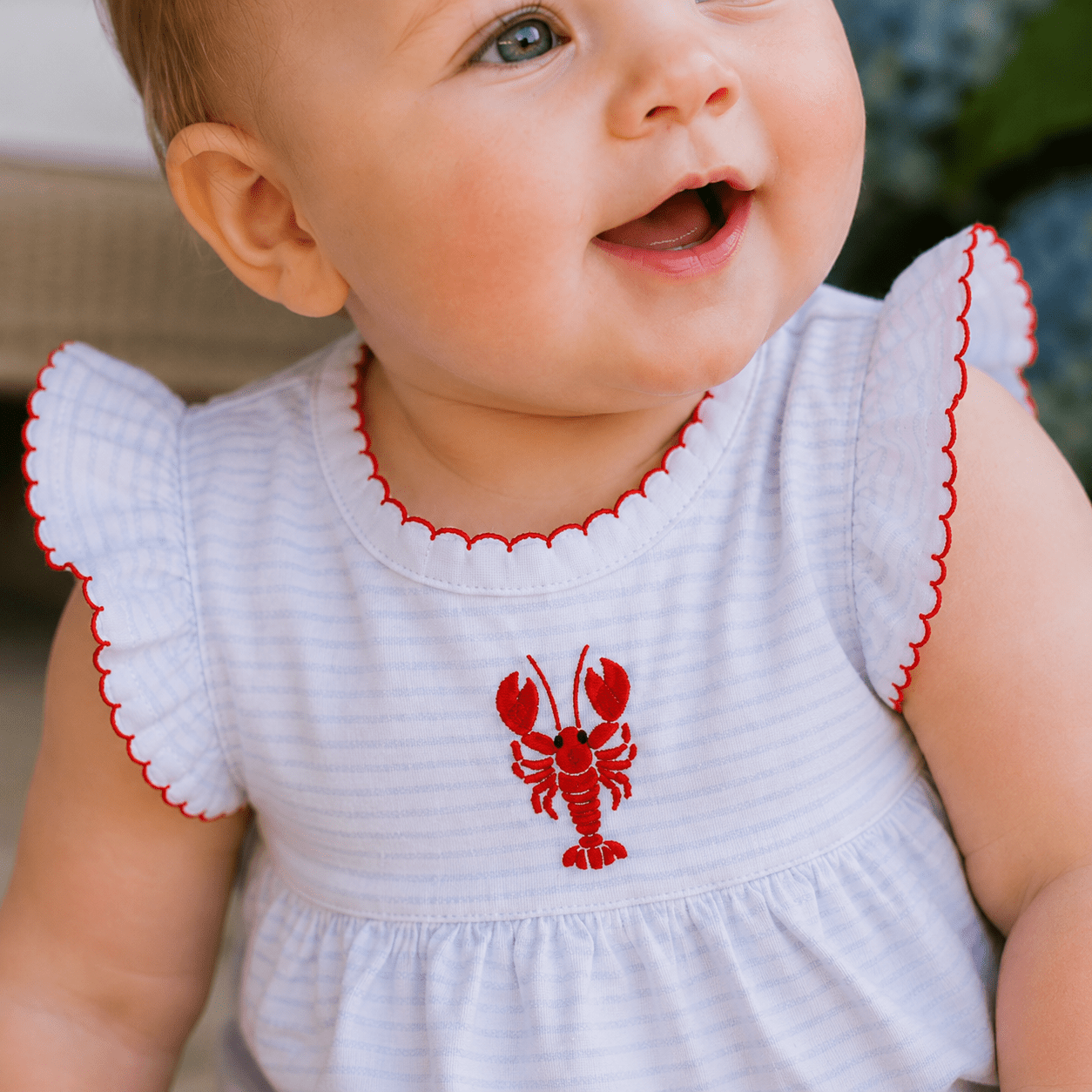 Lil' Snappers Hand-Embroidered Flutters Bubble - Lobster - Magnolia BabyBubble