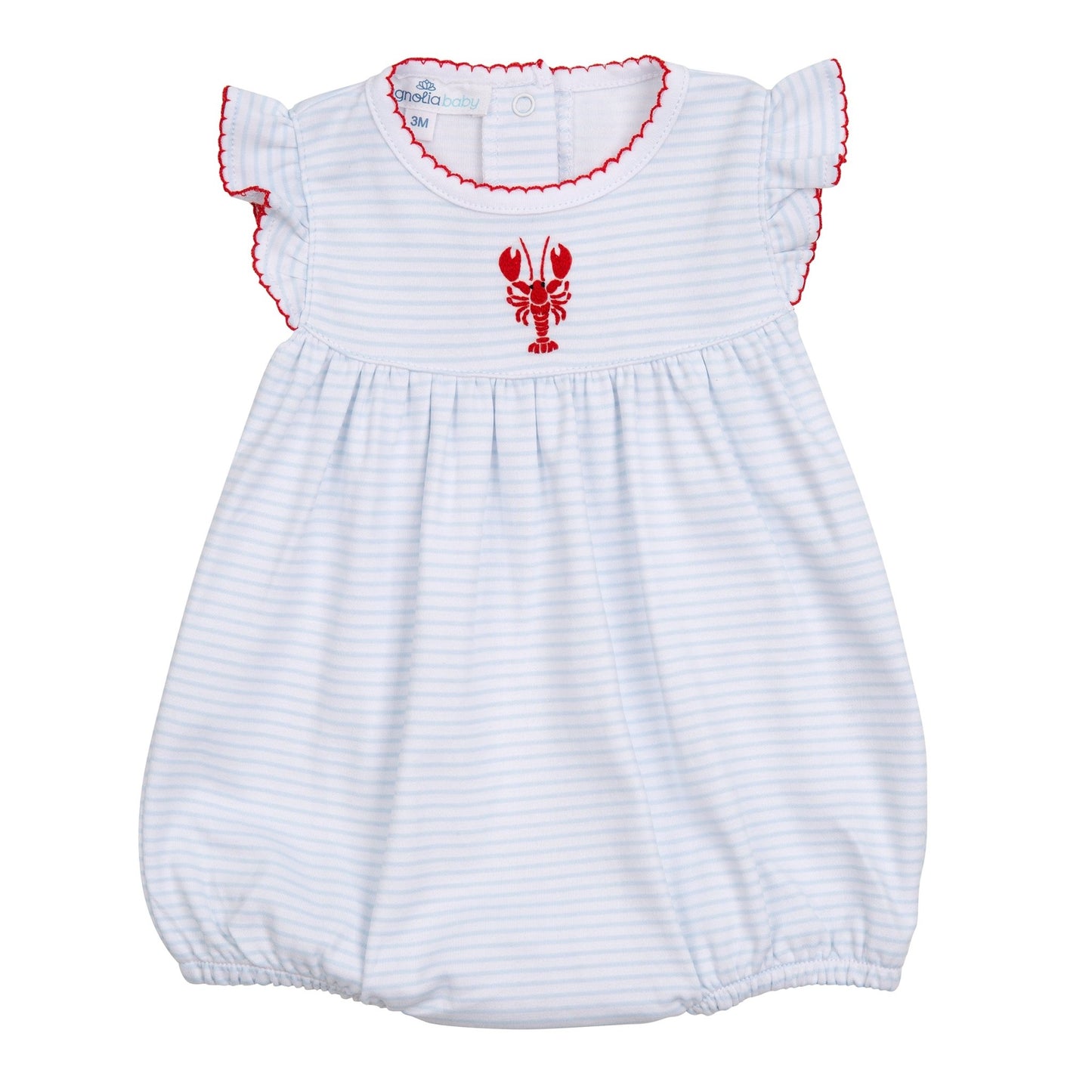 Lil' Snappers Hand-Embroidered Flutters Bubble - Lobster - Magnolia BabyBubble