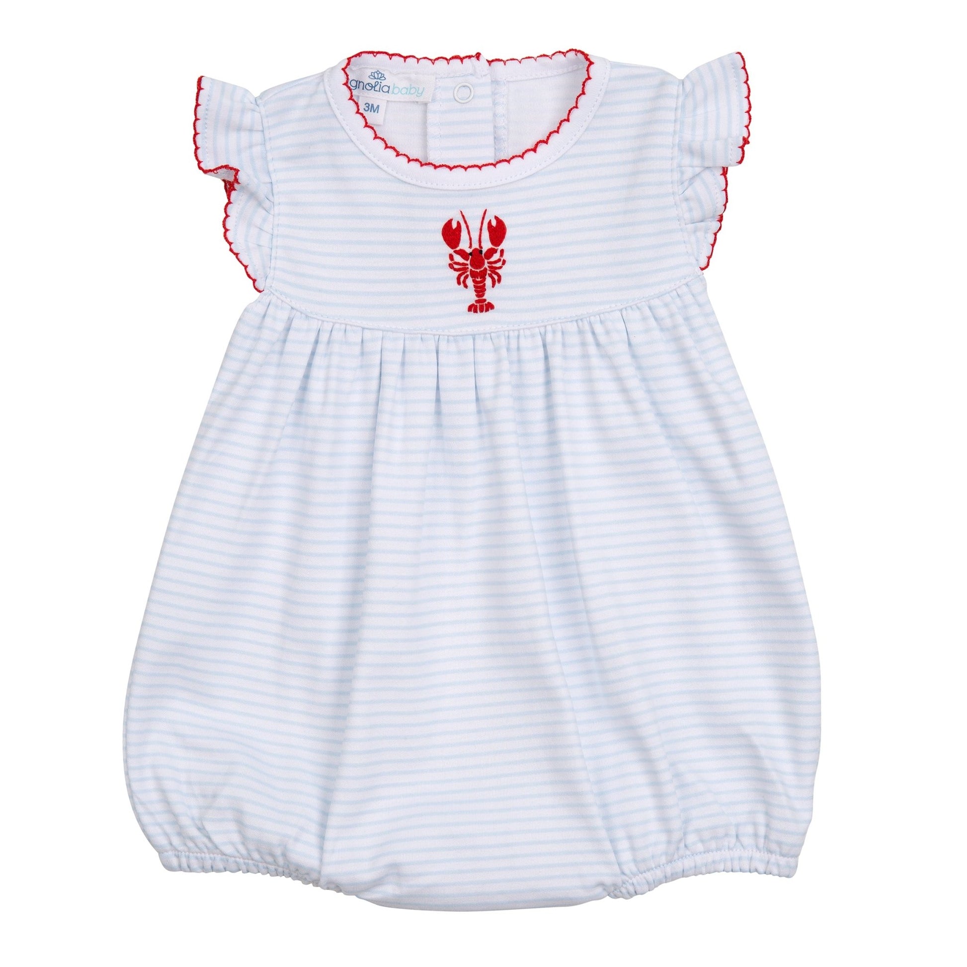 Lil' Snappers Hand-Embroidered Flutters Bubble - Lobster - Magnolia BabyBubble