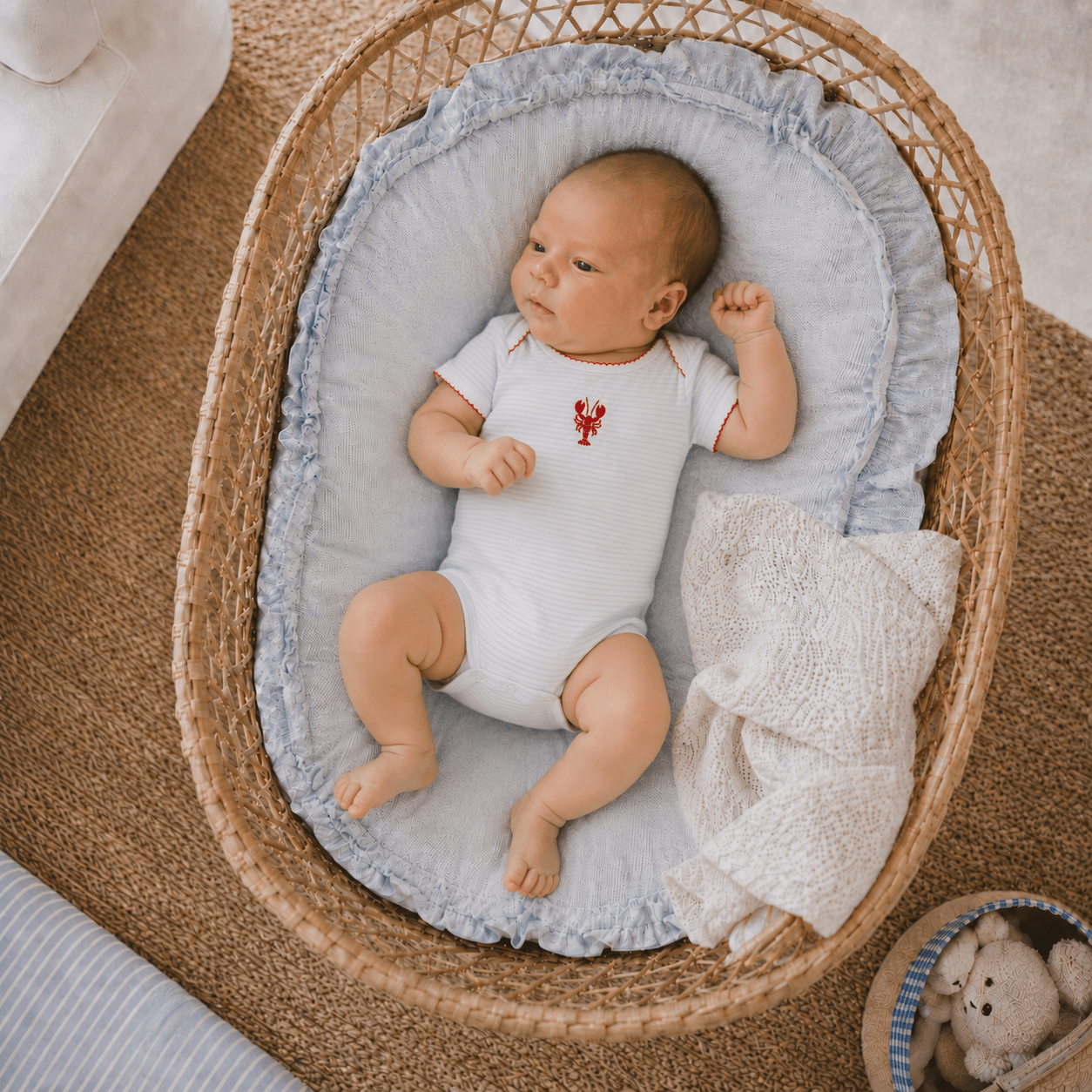Lil' Snappers Hand-Embroidered Lobster Bodysuit - Magnolia BabyBodysuit