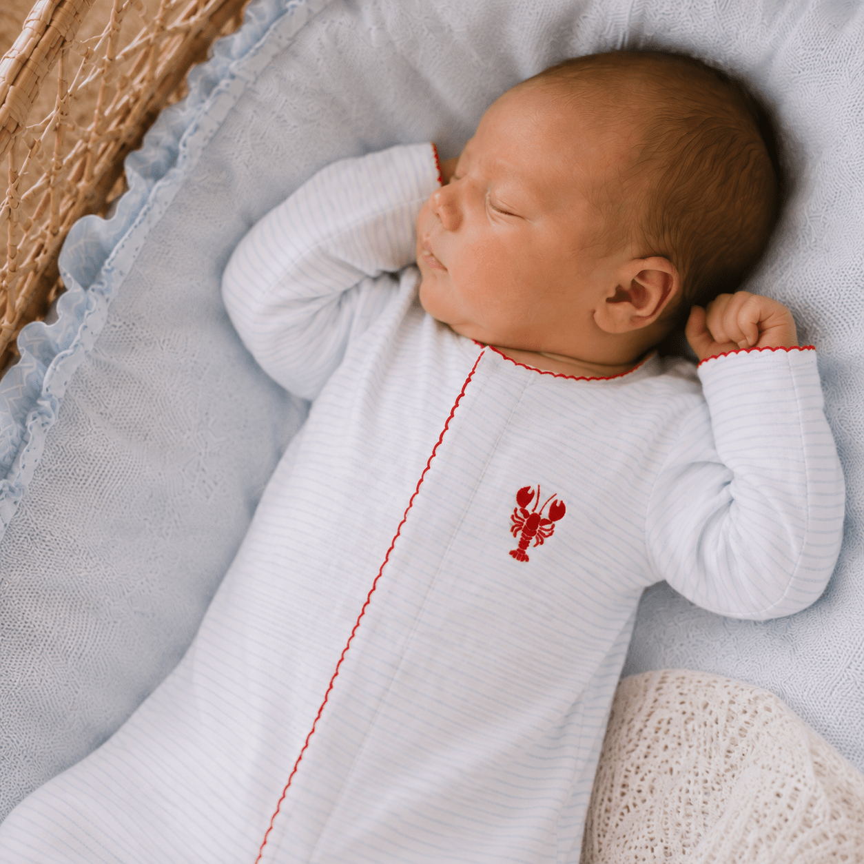 Lil' Snappers Hand-Embroidered Lobster Footie - Magnolia BabyFootie