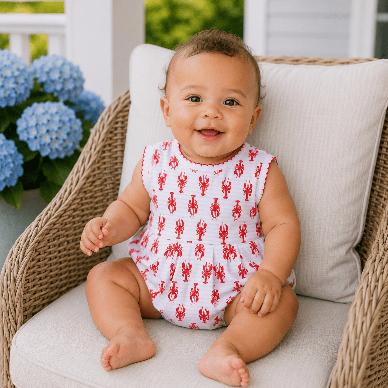 Lil' Snappers Print Bubble - Lobster Red - Magnolia BabyBubble