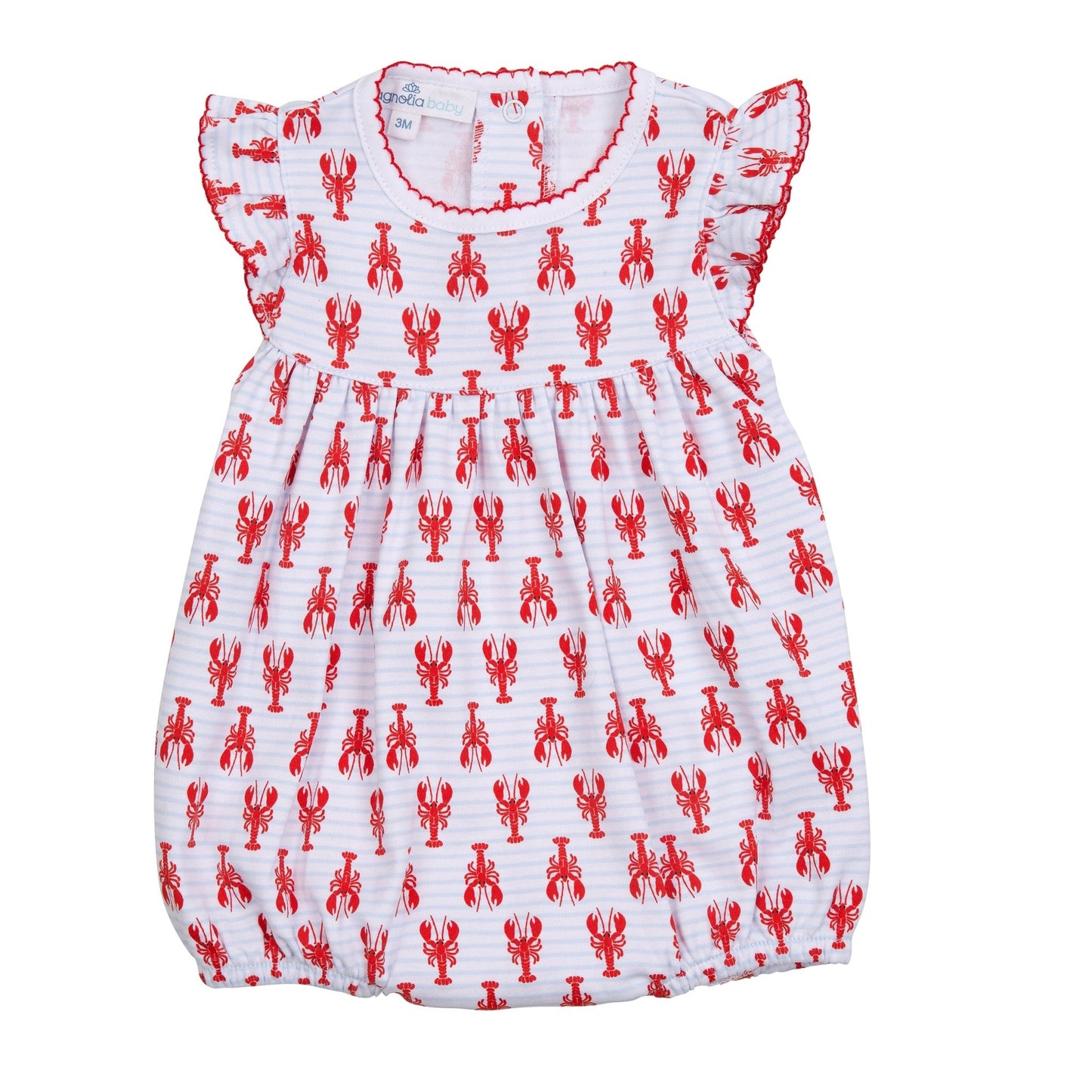 Lil' Snappers Print Flutters Bubble - Lobster Red - Magnolia BabyBubble