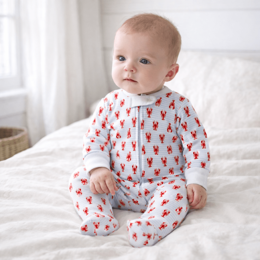 Lil' Snappers Print Zip Footie - Magnolia BabyFootie