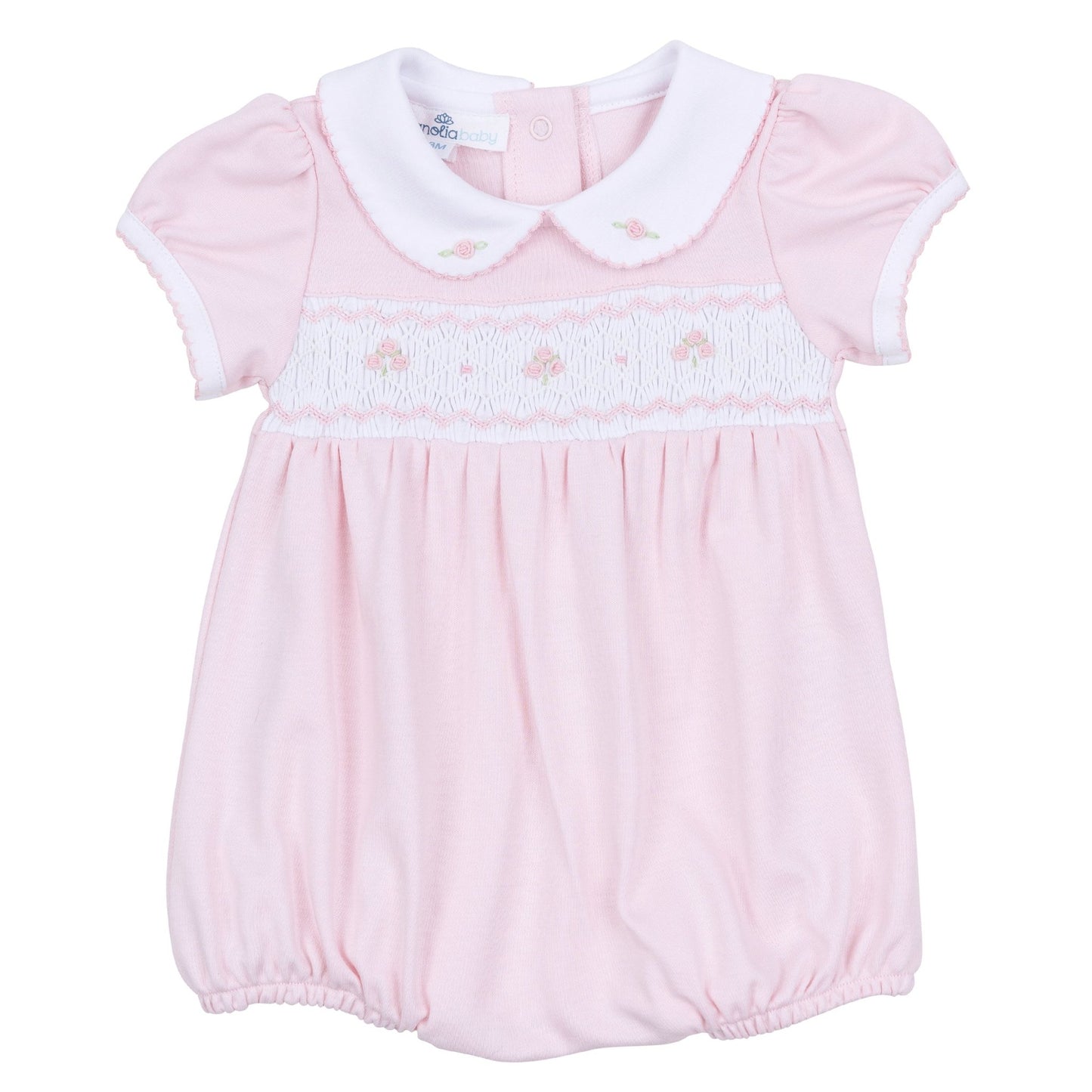 Lillian Smocked Bubble - Pink - Magnolia BabyBubble