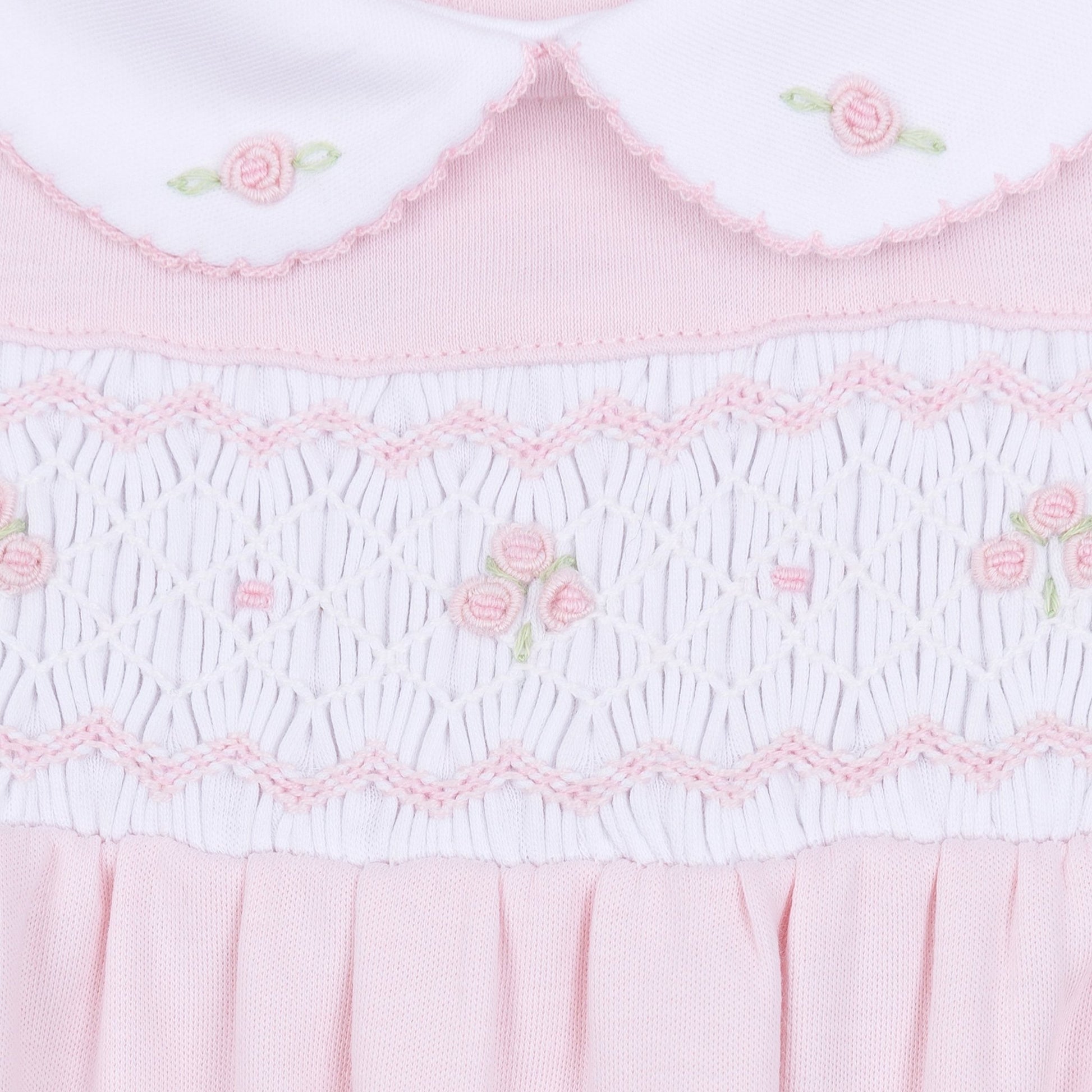 Lillian Smocked Footie - Pink - Magnolia BabyFootie