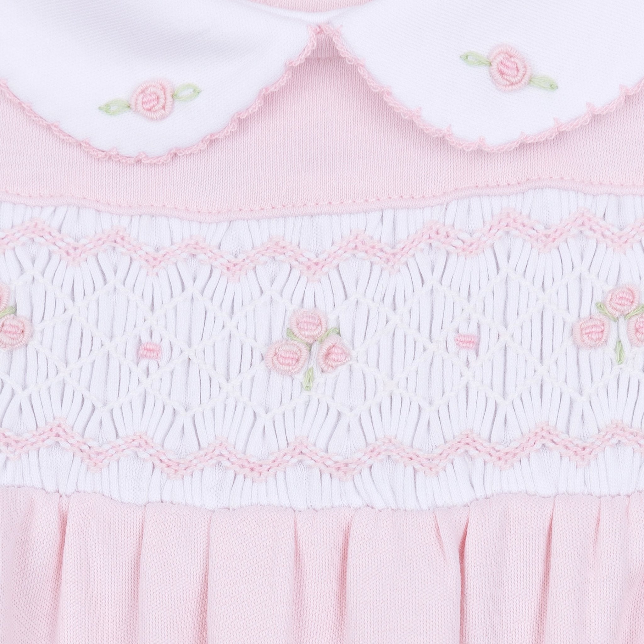 Lillian Smocked Gathered Gown - Pink - Magnolia BabyGown