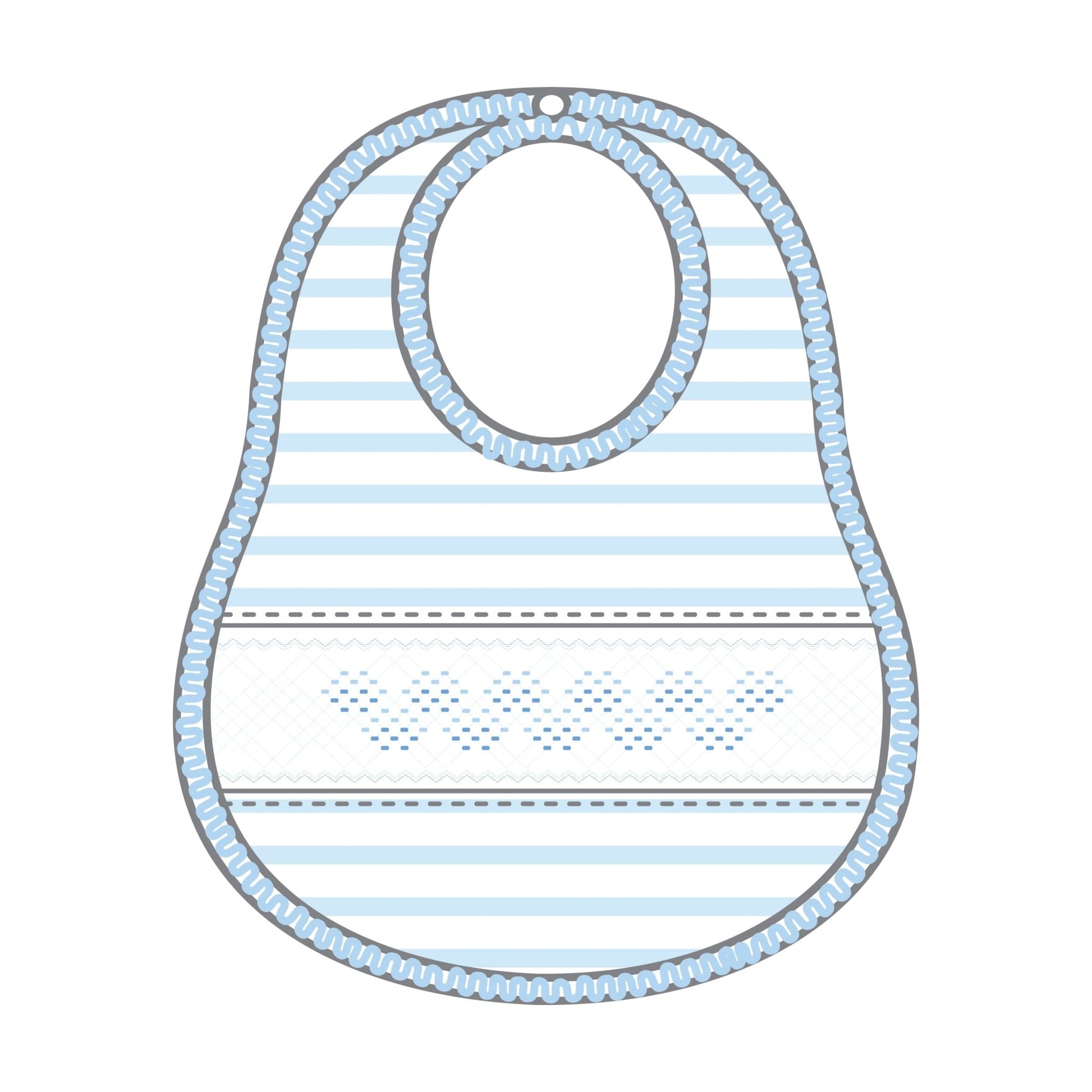 Lilly and Logan Smocked Bib - Blue - Magnolia BabyBib