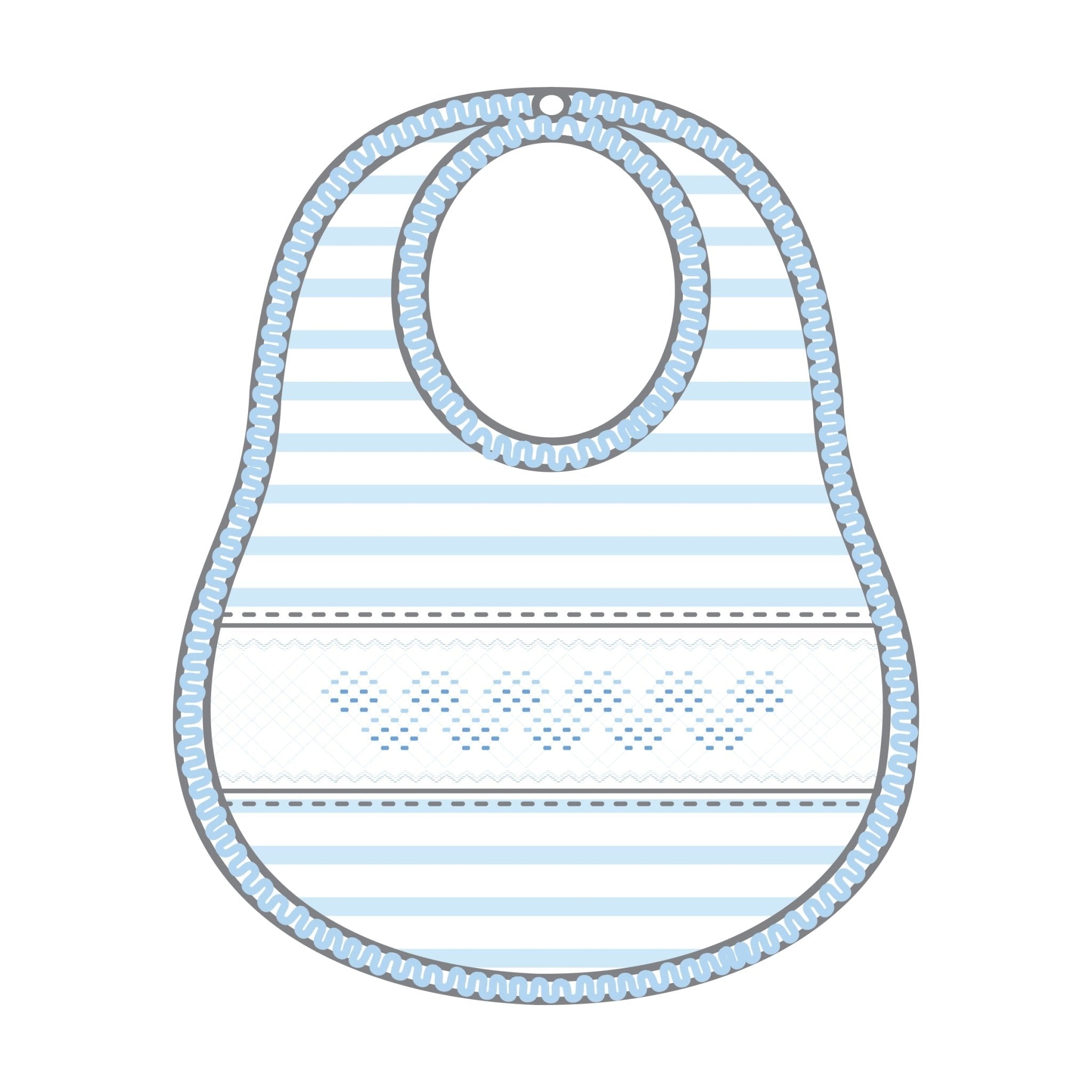 Lilly and Logan Smocked Bib - Blue - Magnolia BabyBib