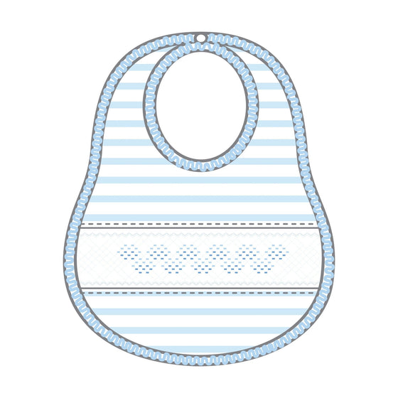 Lilly and Logan Smocked Bib - Blue - Magnolia BabyBib