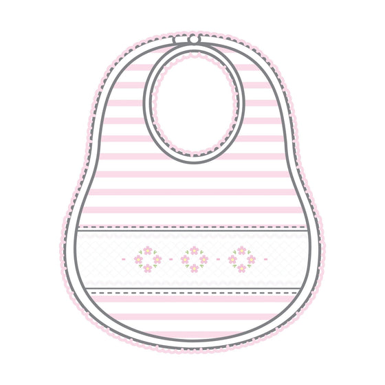 Lilly and Logan Smocked Bib - Pink - Magnolia BabyBib