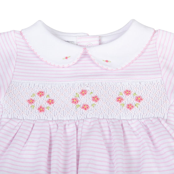 Lilly and Logan Smocked Footie - Pink - Magnolia BabyFootie