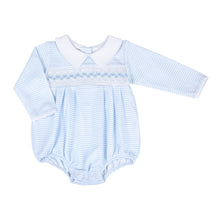  Lilly and Logan Smocked Long Sleeve Bubble - Blue - Magnolia BabyBubble