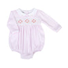 Lilly and Logan Smocked Long Sleeve Bubble - Pink - Magnolia BabyBubble