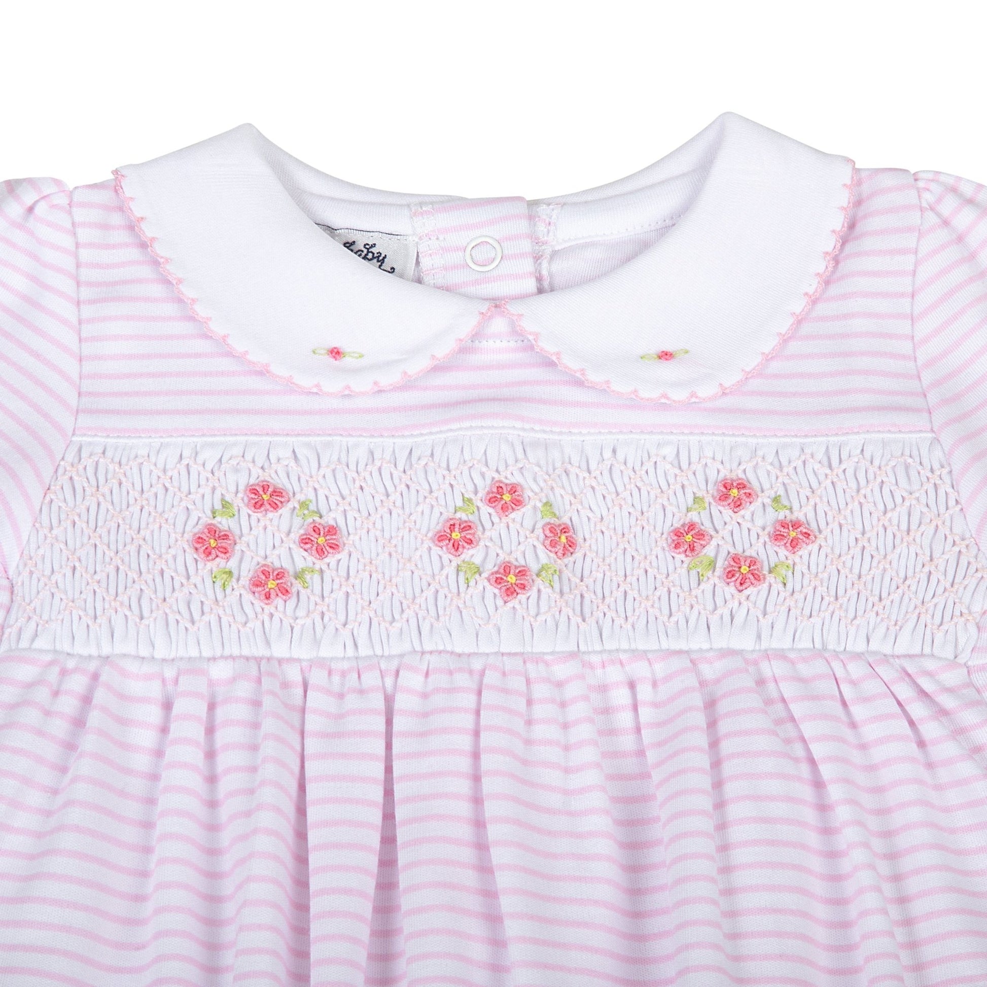 Lilly and Logan Smocked Long Sleeve Bubble - Pink - Magnolia BabyBubble