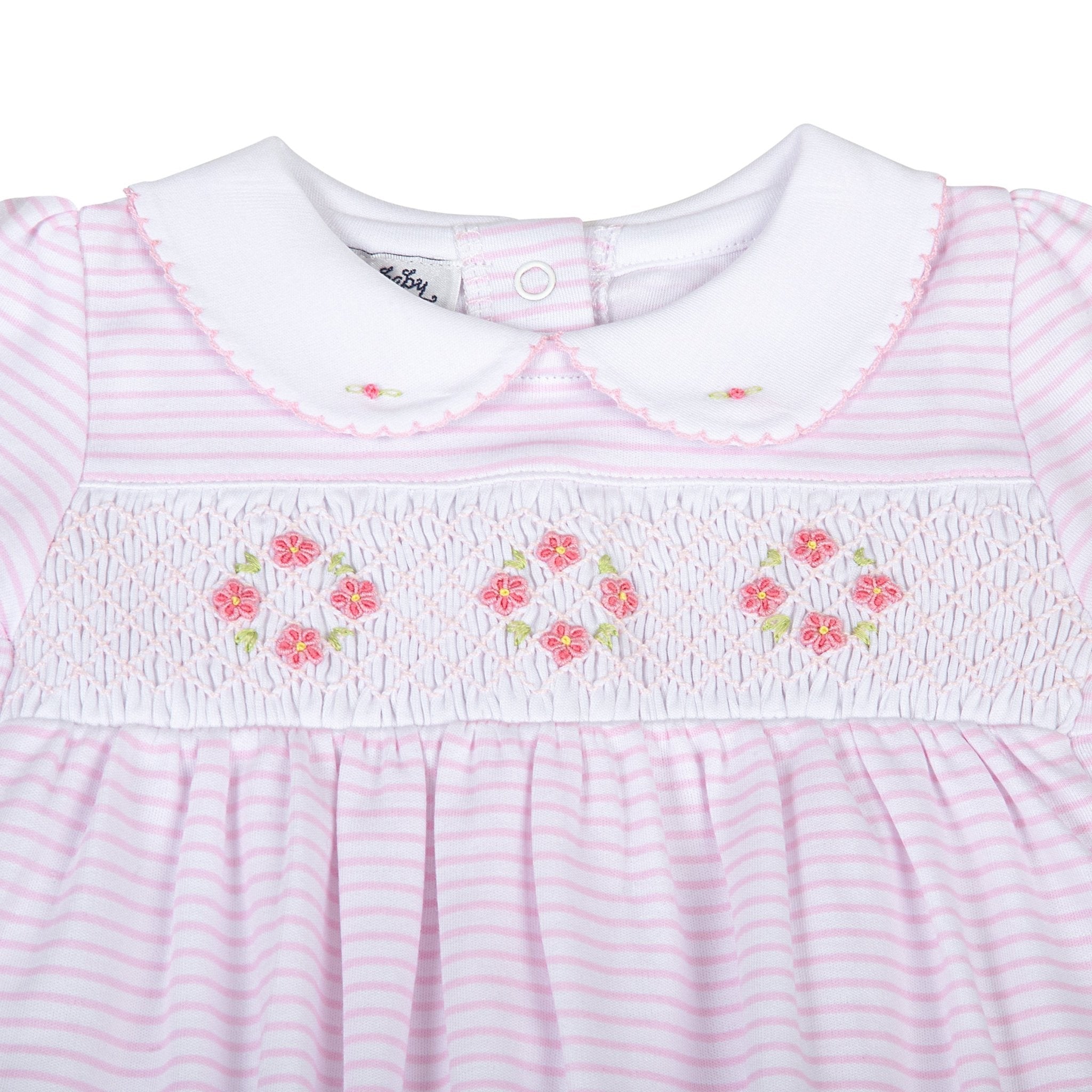 Lilly and Logan Smocked Long Sleeve Bubble - Pink - Magnolia BabyBubble