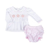 Lilly and Logan Smocked Long Sleeve Diaper Cover Set - Pink - Magnolia BabyDiaper Cover