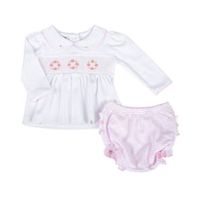  Lilly and Logan Smocked Long Sleeve Diaper Cover Set - Pink - Magnolia BabyDiaper Cover