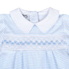 Lilly and Logan Smocked Short Sleeve Bubble - Blue - Magnolia BabyBubble