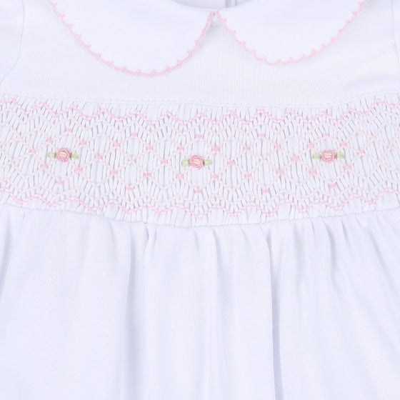 Lilly & Lucas Smocked Bib - Pink - Magnolia BabyBib